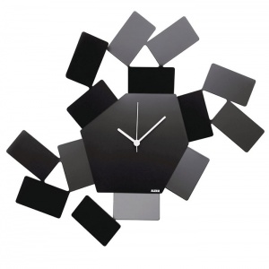 ALESSI nástěnné hodiny La Stanza dello Scirocco černé