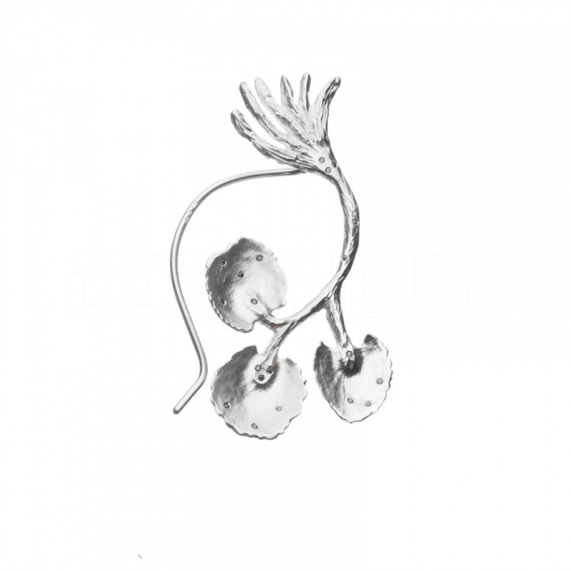 NASTASSIA ALEINIKAVA náušnice Ear Cuff Voynichův rukopis spina stříbrná