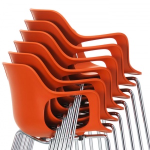 VITRA židle HAL Tube s područkami oranžová