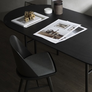 AUDO (MENU) stůl Snaregade oválný Dub černý / Linoleum