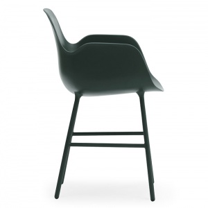 NORMANN COPENHAGEN židle Form Steel s područkami zelená