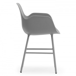 NORMANN COPENHAGEN židle Form Steel s područkami šedá