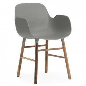 NORMANN COPENHAGEN židle Form Wood s područkami šedá