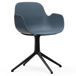 NORMANN COPENHAGEN židle Form Swivel s područkami modrá