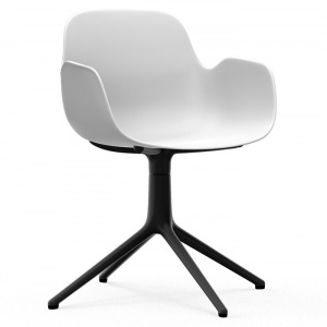 NORMANN COPENHAGEN židle Form Swivel s područkami bílá