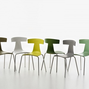 PLANK židle Remo plast/ocel žlutošedá
