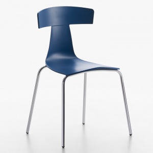 PLANK židle Remo plast/ocel modrozelená