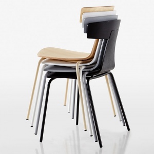 PLANK židle Remo dřevo/ocel černá