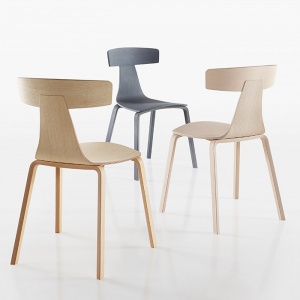 PLANK židle Remo dřevo/dřevo křídová