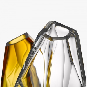 LASVIT váza Crystal Rock velká amber