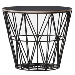 FERM LIVING deska stolku Wire Basket Top velká černá laminát