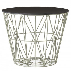 FERM LIVING podnož stolku Wire Basket střední světle zelená