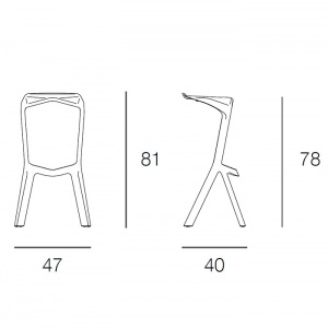 PLANK barová židle Miura bílá