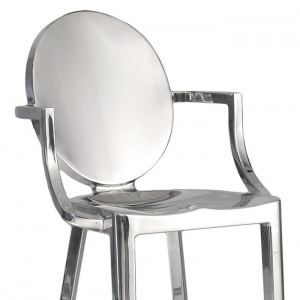 EMECO barová židle s područkami Kong nízká lesklá