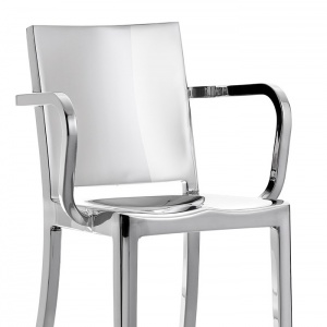 EMECO barová židle s područkami Hudson vysoká lesklá