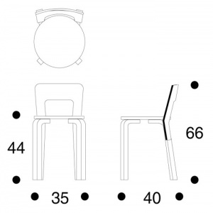 ARTEK židle Chair 65 černá/přírodní