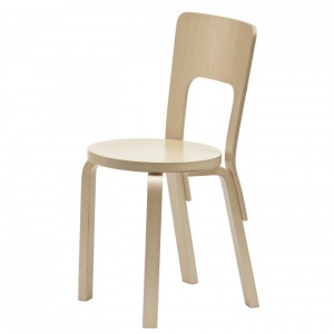ARTEK židle Chair 66 bílá/přírodní