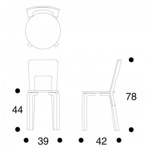 ARTEK židle Chair 66 bílá/přírodní