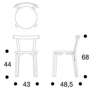 ARTEK židle Chair 68 bílá/přírodní