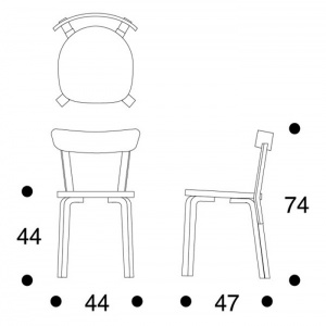 ARTEK židle Chair 69 oranžová/přírodní