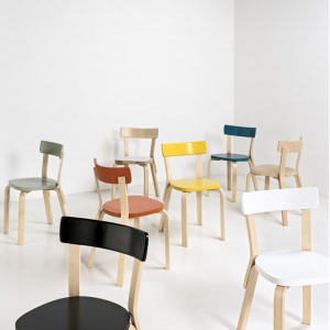 ARTEK židle Chair 69 bílá/přírodní