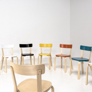 ARTEK židle Chair 69 bílá/přírodní