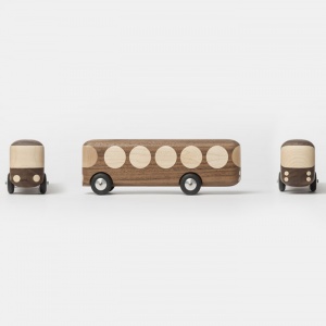 NUXO dřevěné autíčko Bus tmavý