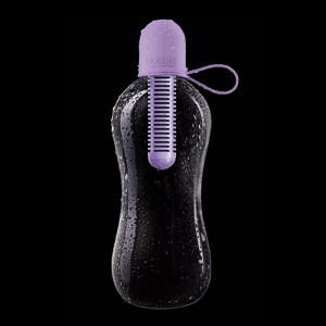 BOBBLE láhev na vodu 550 ml fialová se silikonovým víčkem
