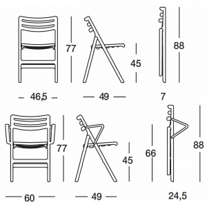MAGIS židle Folding Air-Chair s područkami béžová