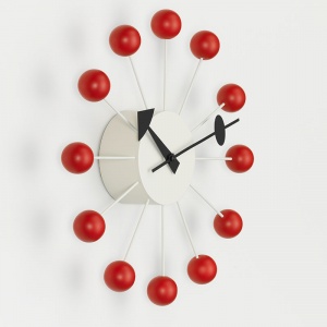 VITRA nástěnné hodiny Ball Clock červená