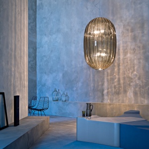 FOSCARINI závěsné svítidlo Plass Grande modré
