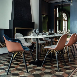 BONTEMPI CASA židle Mood Wood s područkami polstrovaná