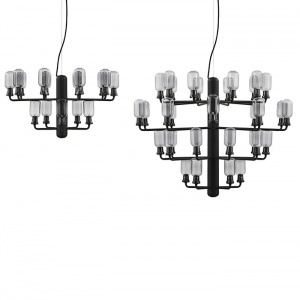 NORMANN COPENHAGEN závěsné svítidlo Amp Chandelier zlaté/zelené velké