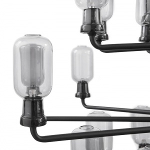 NORMANN COPENHAGEN závěsné svítidlo Amp Chandelier kouřové/černé velké