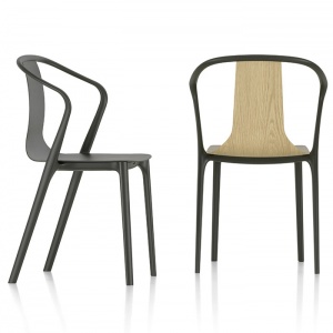 VITRA židle Belleville Wood s područkami černý jasan