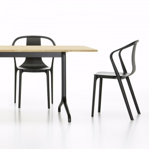 VITRA židle Belleville Wood s područkami černý jasan