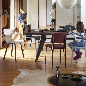 VITRA židle HAL Wood s područkami bílá