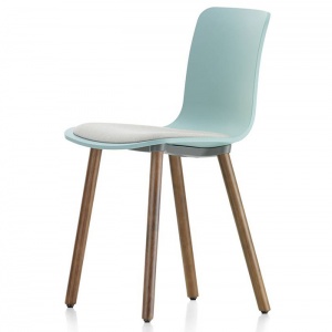 VITRA židle HAL Wood s polstrovaným sedákem