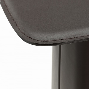 VITRA stolek Leather Side Table střední čokoládový