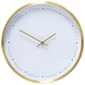 nástěnné hodiny Brass White