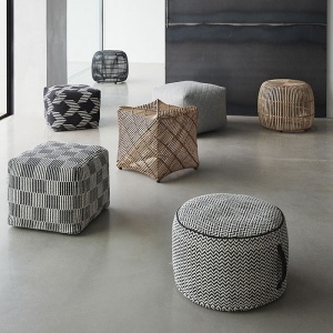 HÜBSCH taburet Oval Wool světle šedý