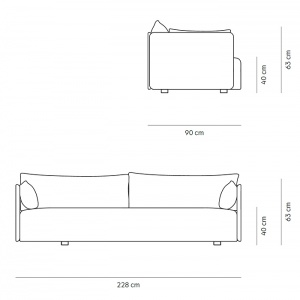 AUDO (MENU) pohovka Offset Sofa třímístná
