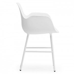 NORMANN COPENHAGEN židle Form Steel s područkami bílá