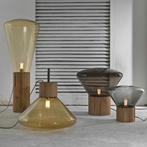 BROKIS stolní lampa Muffins velká šedá kouřová
