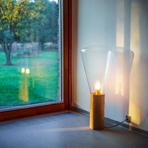 BROKIS stojací lampa Muffins velká hnědá kouřová