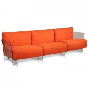 KARTELL pohovka Pop outdoor 3 transparentní/černá