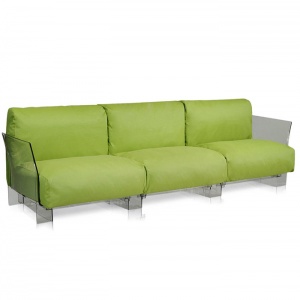 KARTELL pohovka Pop outdoor 3 transparentní/černá