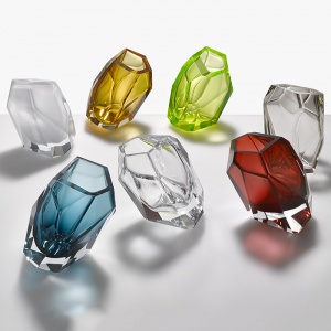 LASVIT váza Crystal Rock malá modrá