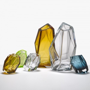 LASVIT váza Crystal Rock malá modrá
