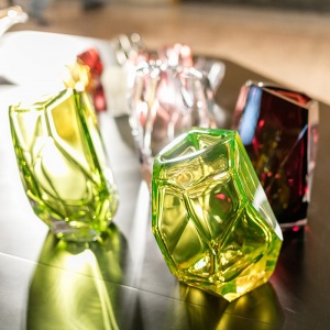 LASVIT váza Crystal Rock malá modrá